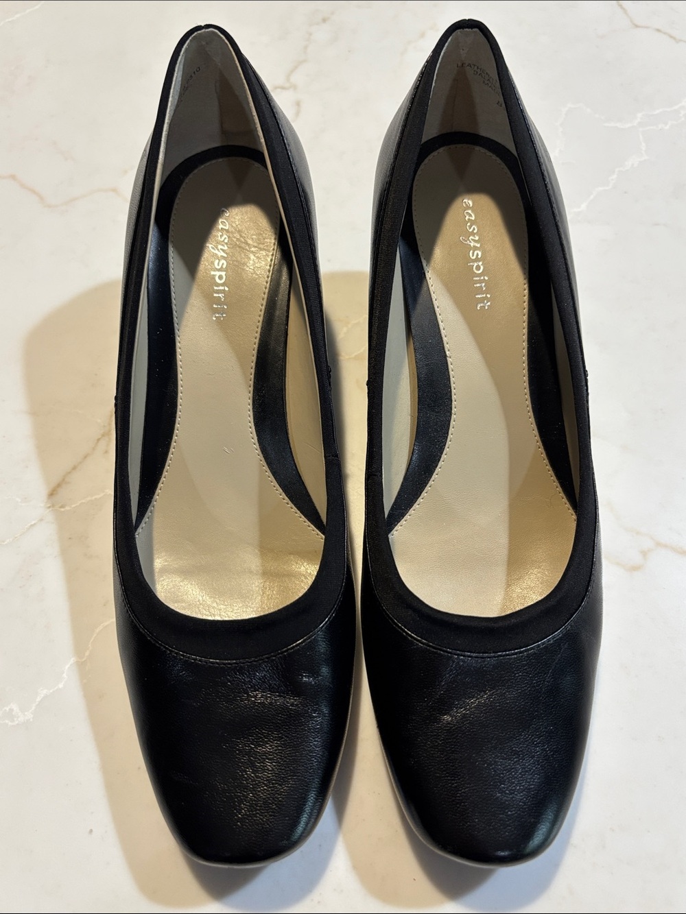 Easy Spirit Vicki Classic Leather Round Toe Pumps Black Women's Size 8.5